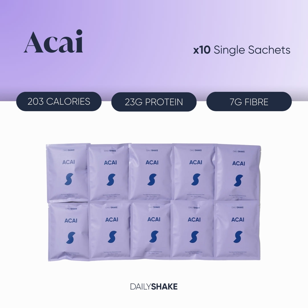 Açaí 10-sachet protein powder pack hero image