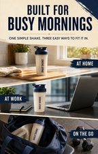 Discoff protein powder busy mornings