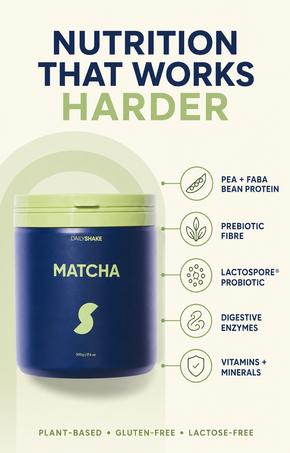 Matcha protein powder formula