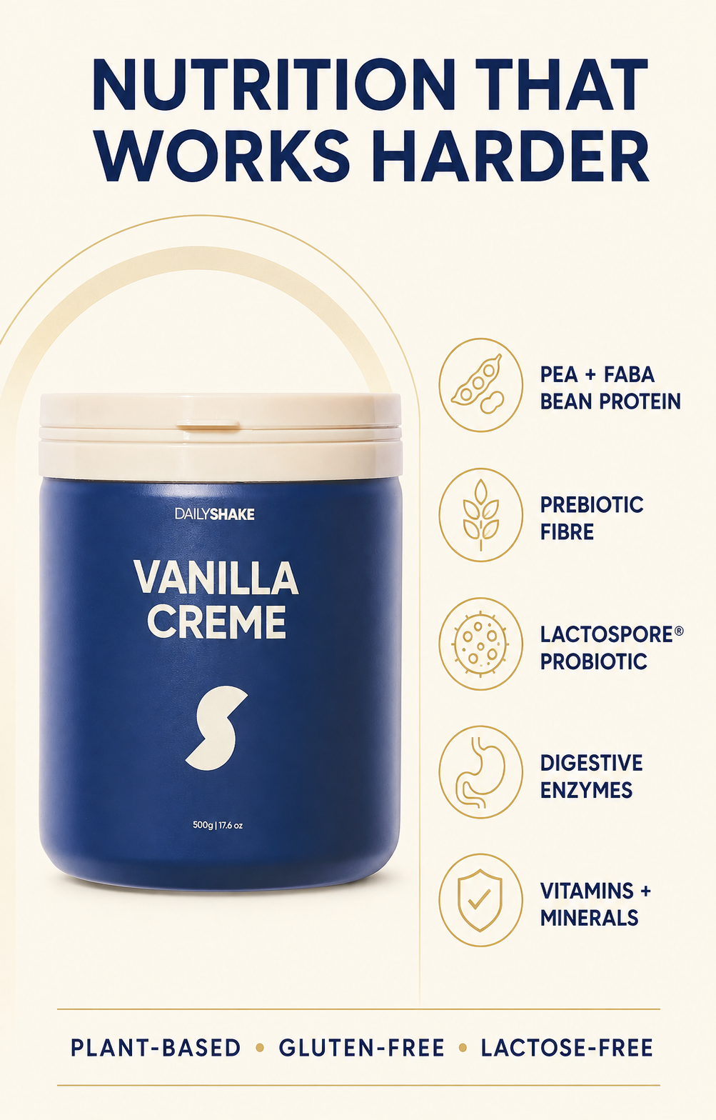 Vanilla Creme protein powder formula