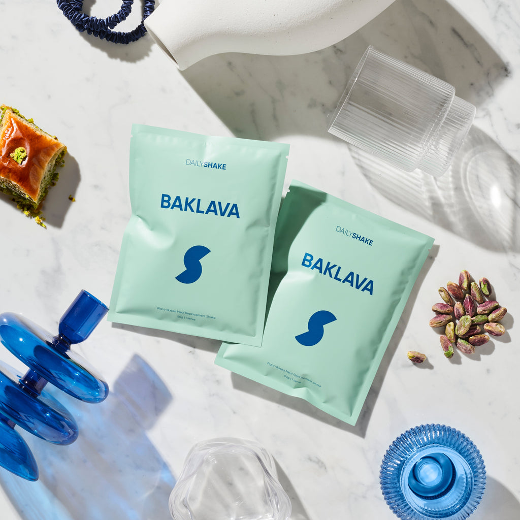 Baklava 2-sachet protein powder pack hero image