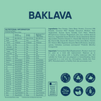 Baklava protein powder nutrition information and ingredients