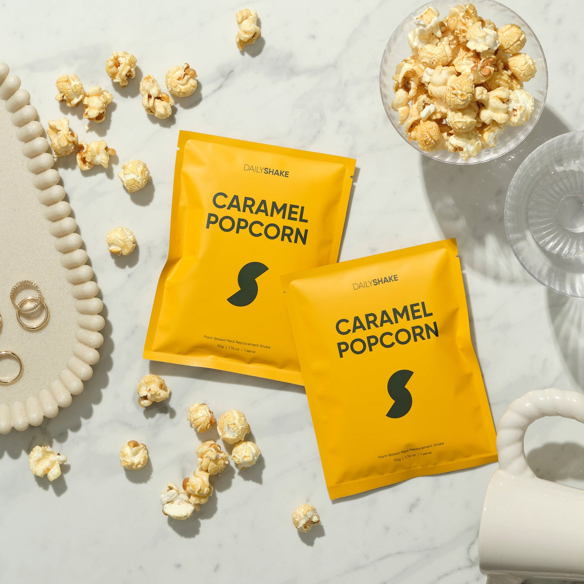 Caramel Popcorn 2-sachet protein powder pack hero image