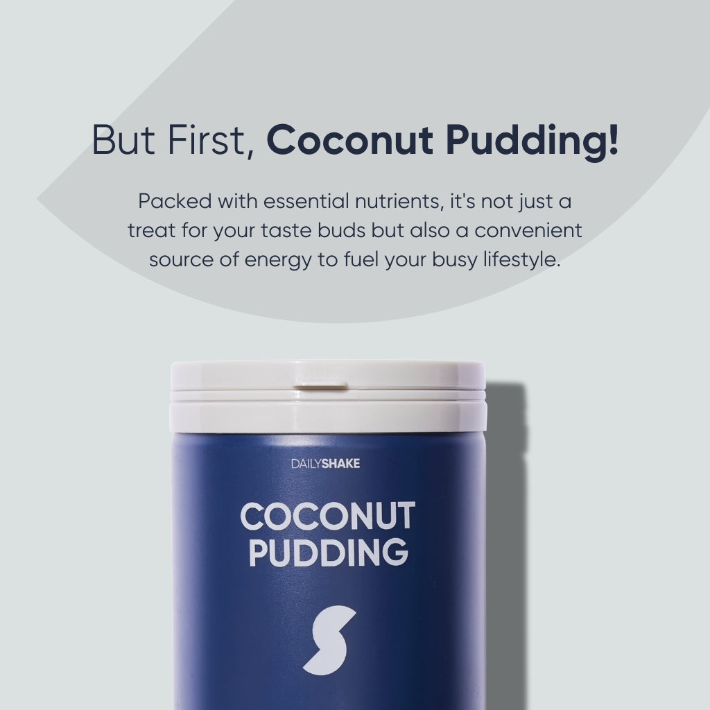 Coconut Pudding 2-sachet protein powder pack lifestyle image