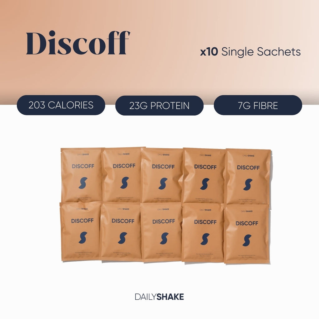 Discoff 10-sachet protein powder pack hero image