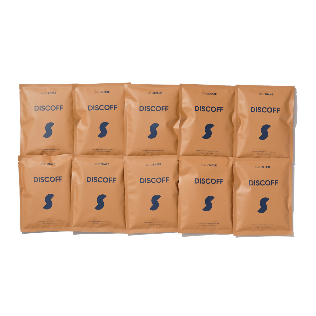 Discoff 10-sachet protein powder pack lifestyle image