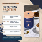 Discoff plant protein powder benefits with 17 vitamins and minerals, prebiotic fibre, probiotic and digestive enzymes in Australia