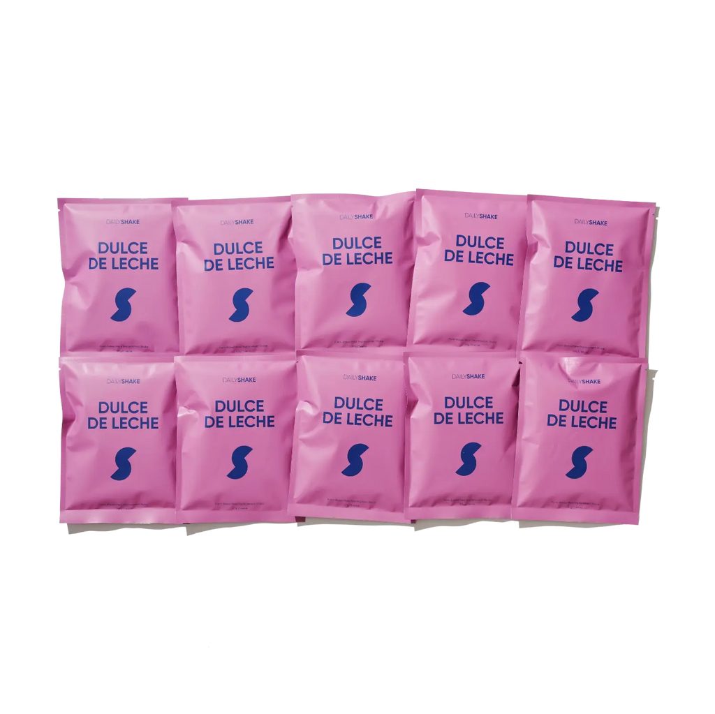 Dulce De Leche 10-sachet protein powder pack lifestyle image