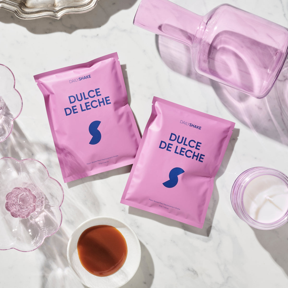 Dulce De Leche 2-sachet protein powder pack hero image
