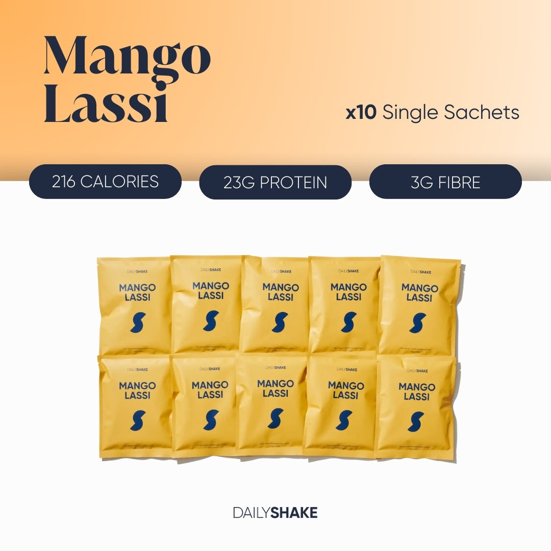 Mango Lassi 10-sachet protein powder pack hero image