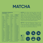 Matcha protein powder nutrition information and ingredients
