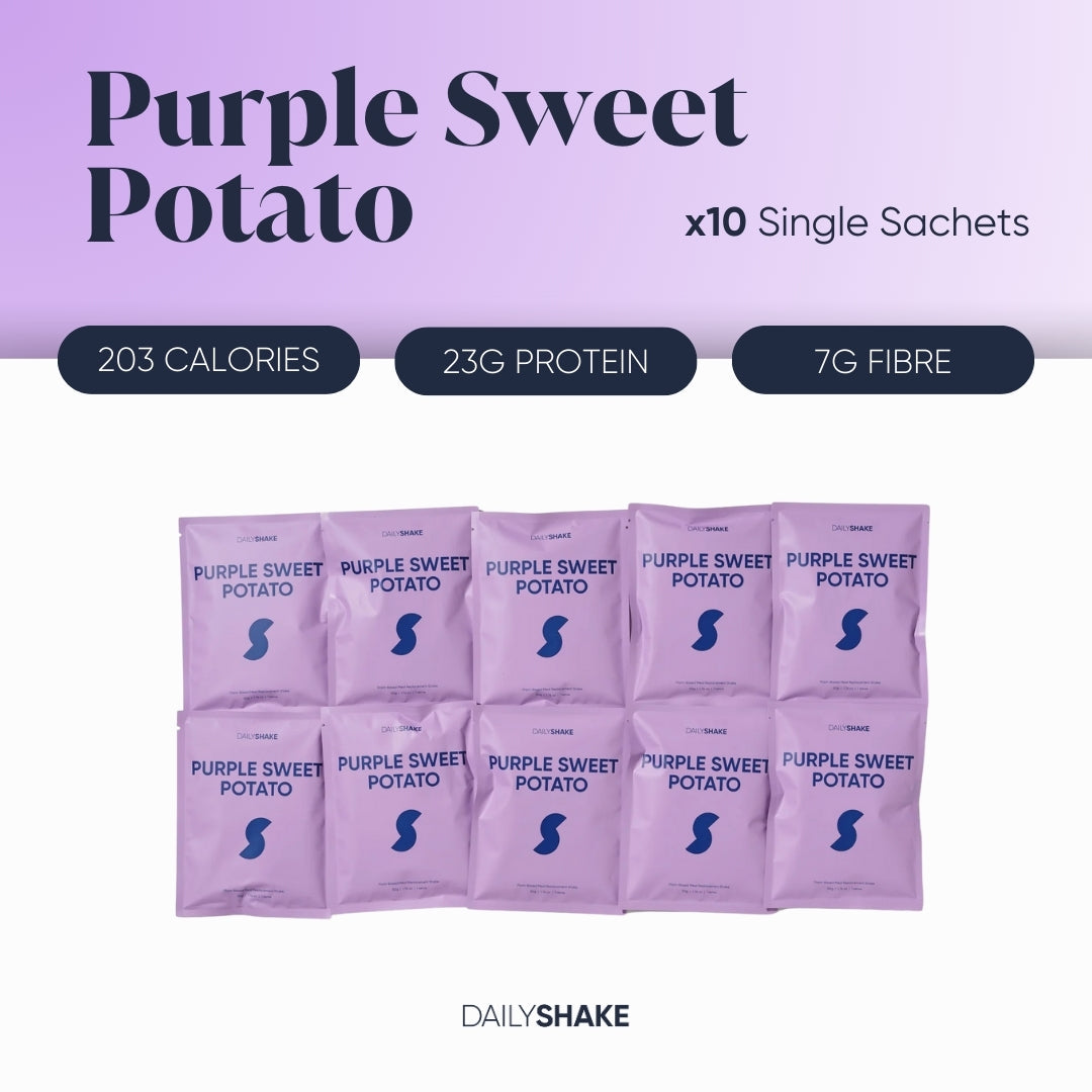Purple Sweet Potato 10-sachet protein powder pack hero image