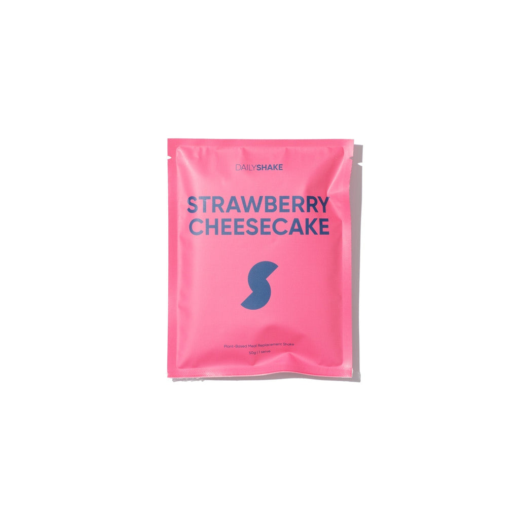 Strawberry Cheesecake 2-sachet protein powder pack lifestyle image
