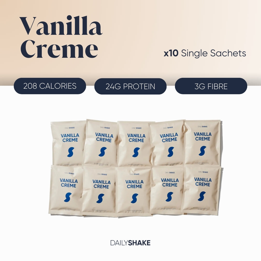 Vanilla Creme 10-sachet protein powder pack hero image