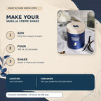 How to prepare Vanilla Creme protein powder shake with 50 g powder and 300 mL cold water