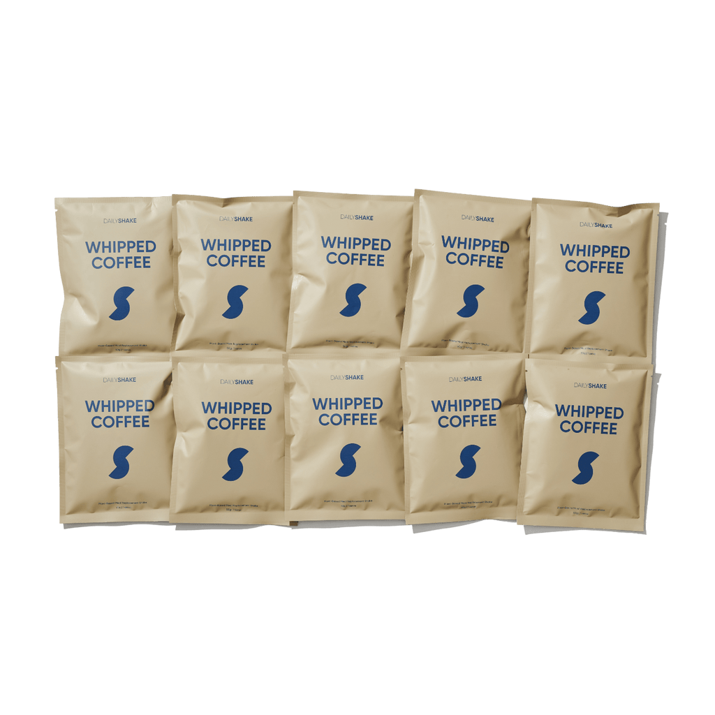 Whipped Coffee 10-sachet protein powder pack lifestyle image