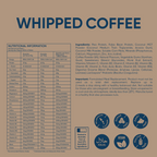 Whipped Coffee protein powder nutrition information and ingredients